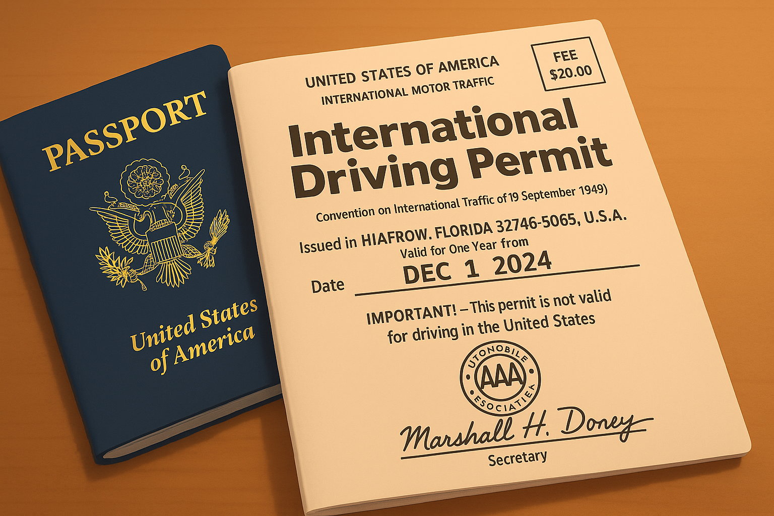 US passport and International Driver's Permit showing official documents for international travel